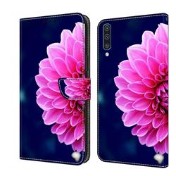 Pink Petals Crystal PU Leather Protective Wallet Case Cover for Samsung Galaxy A50