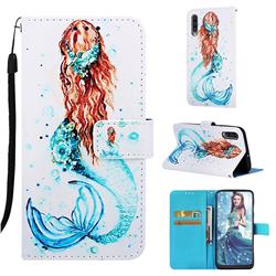 Mermaid Matte Leather Wallet Phone Case for Samsung Galaxy A50s