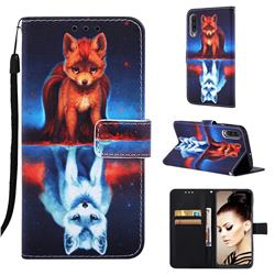 Water Fox Matte Leather Wallet Phone Case for Samsung Galaxy A50s