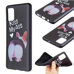 Lovely Pig Ass 3D Embossed Relief Black Soft Back Cover for Samsung Galaxy A51 4G