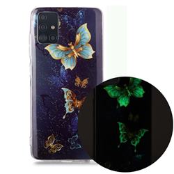 Golden Butterflies Noctilucent Soft TPU Back Cover for Samsung Galaxy A51 4G