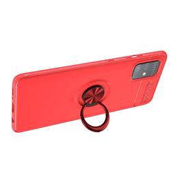 Auto Focus Invisible Ring Holder Soft Phone Case for Samsung Galaxy A51 4G - Red