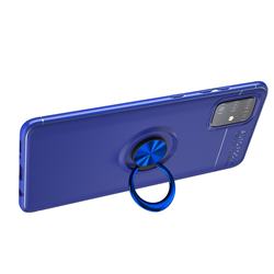 Auto Focus Invisible Ring Holder Soft Phone Case for Samsung Galaxy A51 4G - Blue