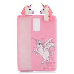 Wings Unicorn Soft 3D Climbing Doll Soft Case for Samsung Galaxy A51 4G