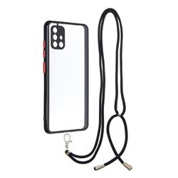 Necklace Cross-body Lanyard Strap Cord Phone Case Cover for Samsung Galaxy A51 4G - Black