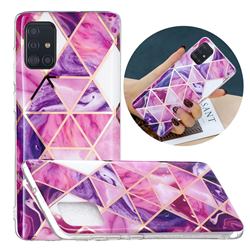 Purple Dream Triangle Painted Marble Electroplating Protective Case for Samsung Galaxy A51 4G