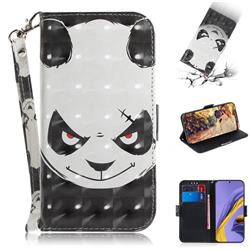 Angry Bear 3D Painted Leather Wallet Phone Case for Samsung Galaxy A51 4G