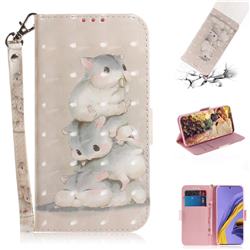 Three Squirrels 3D Painted Leather Wallet Phone Case for Samsung Galaxy A51 4G