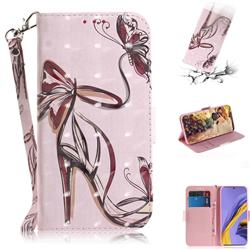 Butterfly High Heels 3D Painted Leather Wallet Phone Case for Samsung Galaxy A51 4G