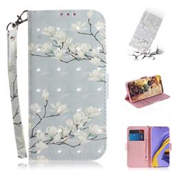 Magnolia Flower 3D Painted Leather Wallet Phone Case for Samsung Galaxy A51 4G