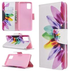 Seven-color Flowers Leather Wallet Case for Samsung Galaxy A51 4G