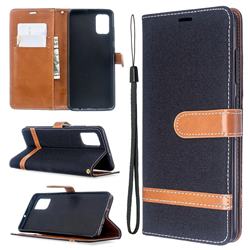 Jeans Cowboy Denim Leather Wallet Case for Samsung Galaxy A51 4G - Black