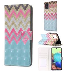 Color Wave 3D Painted Leather Phone Wallet Case for Samsung Galaxy A51 4G