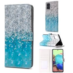 Sea Sand 3D Painted Leather Phone Wallet Case for Samsung Galaxy A51 4G