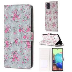 Roses Flower 3D Painted Leather Phone Wallet Case for Samsung Galaxy A51 4G