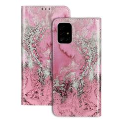Glittering Rose Gold PU Leather Wallet Case for Samsung Galaxy A51 4G