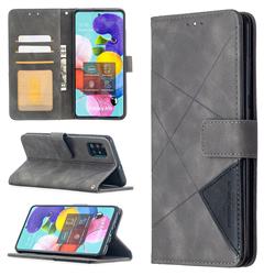 Binfen Color BF05 Prismatic Slim Wallet Flip Cover for Samsung Galaxy A51 4G - Gray