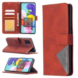 Binfen Color BF05 Prismatic Slim Wallet Flip Cover for Samsung Galaxy A51 4G - Brown