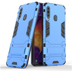 Armor Premium Tactical Grip Kickstand Shockproof Dual Layer Rugged Hard Cover for Samsung Galaxy A60 - Light Blue