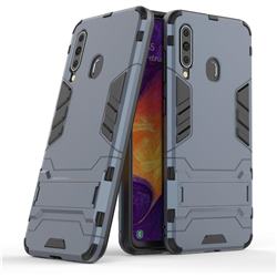 Armor Premium Tactical Grip Kickstand Shockproof Dual Layer Rugged Hard Cover for Samsung Galaxy A60 - Navy