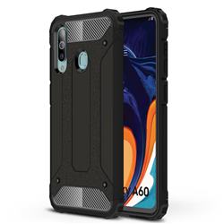King Kong Armor Premium Shockproof Dual Layer Rugged Hard Cover for Samsung Galaxy A60 - Black Gold
