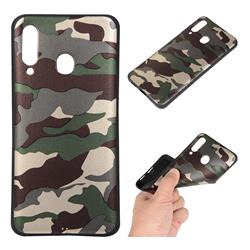 Camouflage Soft TPU Back Cover for Samsung Galaxy A60 - Gold Green