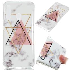 Inverted Triangle Powder Soft TPU Marble Pattern Phone Case for Samsung Galaxy A60