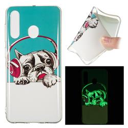 Headphone Puppy Noctilucent Soft TPU Back Cover for Samsung Galaxy A60