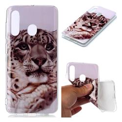 White Leopard Soft TPU Cell Phone Back Cover for Samsung Galaxy A60