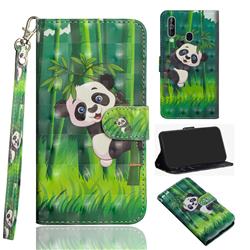 Climbing Bamboo Panda 3D Painted Leather Wallet Case for Samsung Galaxy A60