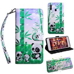 Eating Bamboo Pandas 3D Painted Leather Wallet Case for Samsung Galaxy A60