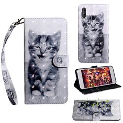 Smiley Cat 3D Painted Leather Wallet Case for Samsung Galaxy A60