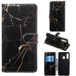 Black Gold Marble PU Leather Wallet Case for Samsung Galaxy A60