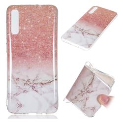 Glittering Rose Gold Soft TPU Marble Pattern Case for Samsung Galaxy A70