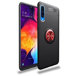 Auto Focus Invisible Ring Holder Soft Phone Case for Samsung Galaxy A70 - Black Red