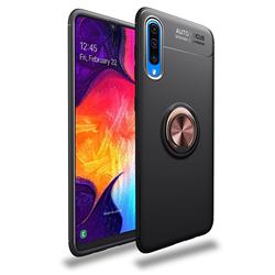 Auto Focus Invisible Ring Holder Soft Phone Case for Samsung Galaxy A70 - Black Gold