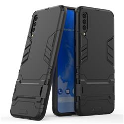 Armor Premium Tactical Grip Kickstand Shockproof Dual Layer Rugged Hard Cover for Samsung Galaxy A70 - Black