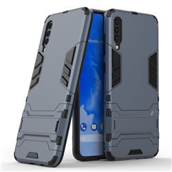 Armor Premium Tactical Grip Kickstand Shockproof Dual Layer Rugged Hard Cover for Samsung Galaxy A70 - Navy