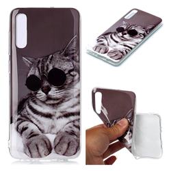 Kitten with Sunglasses Soft TPU Cell Phone Back Cover for Samsung Galaxy A70