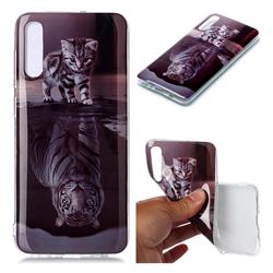 Cat and Tiger Soft TPU Cell Phone Back Cover for Samsung Galaxy A70