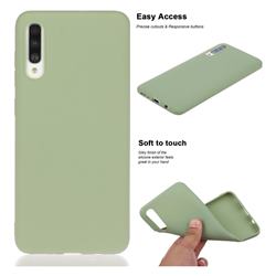 Soft Matte Silicone Phone Cover for Samsung Galaxy A70 - Bean Green