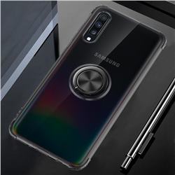 Anti-fall Invisible Press Bounce Ring Holder Phone Cover for Samsung Galaxy A70 - Elegant Black