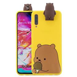 Brown Bear Soft 3D Climbing Doll Stand Soft Case for Samsung Galaxy A70