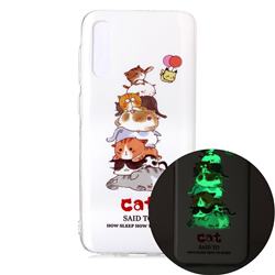 Cute Cat Noctilucent Soft TPU Back Cover for Samsung Galaxy A70