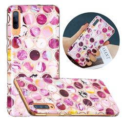Round Puzzle Painted Marble Electroplating Protective Case for Samsung Galaxy A70