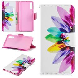 Seven-color Flowers Leather Wallet Case for Samsung Galaxy A70