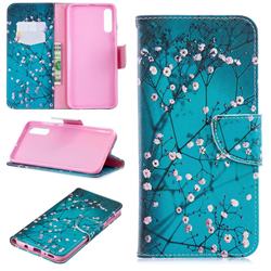 Blue Plum Leather Wallet Case for Samsung Galaxy A70