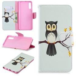 Owl on Tree Leather Wallet Case for Samsung Galaxy A70