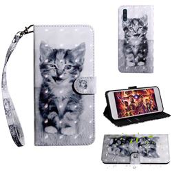 Smiley Cat 3D Painted Leather Wallet Case for Samsung Galaxy A70