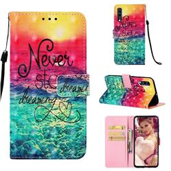 Colorful Dream Catcher 3D Painted Leather Wallet Case for Samsung Galaxy A70